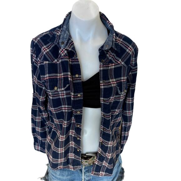 Mighty Morphin Power Rangers Plaid Flannel Shirt MEDIUM 90s Oversized Unique - Picture 4 of 6